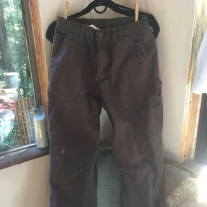 Brown Carhartt Dungaree-Style Work Pants